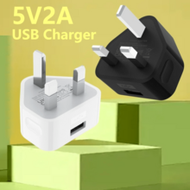 3-Pin UK USB Wall Charger Adapter, Compact UK Plug Phone Charger, 5V/2A/10W Charging Compatible With