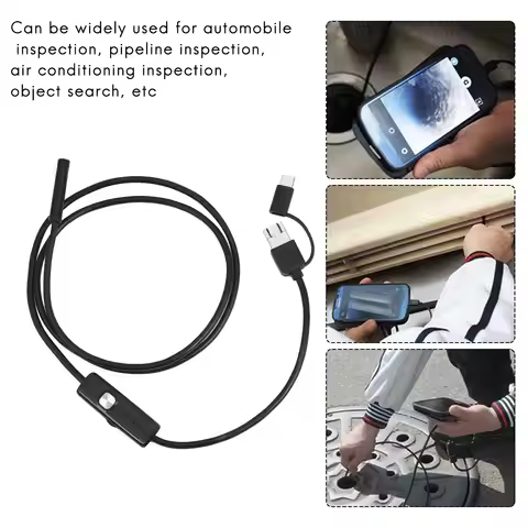 B47C 3-In-1 Industrial Endoscope Borescope Inspection Camera Built-In 6 Leds IP67 Waterproof USB Typ