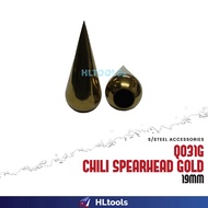 STAINLESS STEEL Q031 G CHILI SPEARHEAD GOLD 19MM