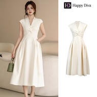 Happy Diva ชุดผู้หญิงชุดสีแอพริคอต ชุดไม่มีแขน ชุดแขนสั้น ชุดสีพื้น 9616