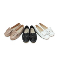 Fufa Shoes [Fufa Brand] Miss Sister Daily Commuter Peas Shoes-Black/White/Apricot-1DR69