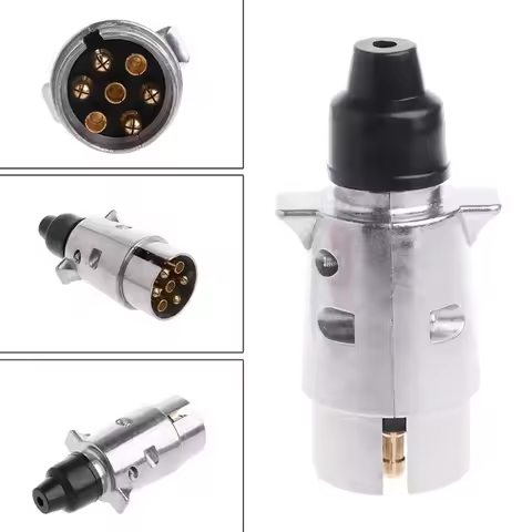 Trailer Plug EU 7 Pin EU Plug 7 Pin RV Aluminum Alloy Plug Trailer Towing Electrics 12V Trailer Conn