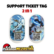 Pokemon Mezastar Support Ticket 2 in 1 BlastoiseTAG Mega Charizard X/ Mega Gardevoir/ Keldeo/ Duralu