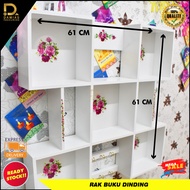 Rak Buku Dinding Wall Decoration Wooden Vantage White / Rak hiasan Kaktus Gantung Promosi Cantik
