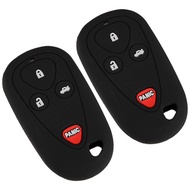 2Pcs Remote Key Cover Case 4 Button Fit for Honda Acura TL TSX Black Silicone E4EG8D-444H-A OUCG8D-3