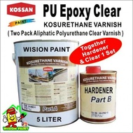 PU EPOXY CLEAR / TRANSPARENT VARNISH ( 5L )  KOSSAN PAINT / POLYURETHANE CLEAR / CAT LANTAI CLEAR