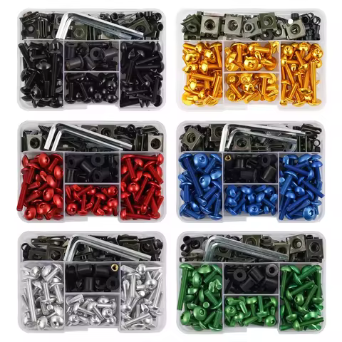 195PCS M5 M6 Fairing Bolts Screws Kit For Yamaha YZF 600 1000 R1 R6 R3 R15 R25 T-MAX 530 Motorcycle 