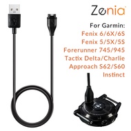 USB Charger Cable for Garmin Instinct Tactical, Fenix 6S/6/6X Pro Solar Sapphire/5/5X/5S Plus/3, Forerunner 745/945/935/245/45, Approach S40/S60/S62, Quatix 6 Titanium Swim2