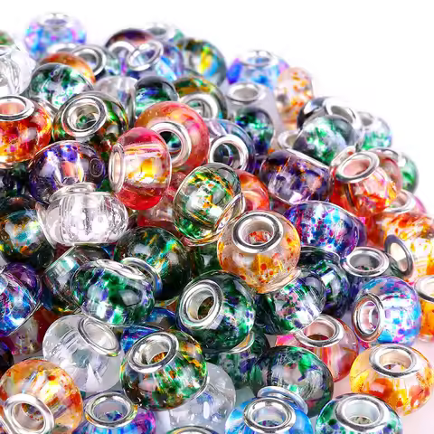 10PCS 20PCS 50PCS Wholesales Mix Style Colorful Big Hole Charm Bead for DIY Jewelry Making