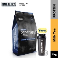 Whey Protein Performa (Milk Tea) 1kg + Free Shaker Bottle - One Shot Nutrition Performa Protein Powd