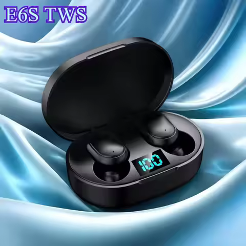 E6S Wireless Bluetooth Headphones with LED Display Deep Bass Stereo Ear Buds with Mic Wireless Earbu