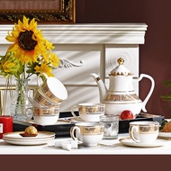 [Red Rose] Bone China Tea Set Coffee Set China Gift Box Afternoon Tea Light Luxury Household Bone Ch