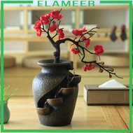 [Flameer] Creative Indoor Water Fountain Waterfall Flower Relaxation Feng Shui for Desktop Garden Office Home Decor