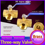 ☋1/2 IN Copper Three Way Ball Valve T Type L Type 1/4IN 3/8IN 3/4 IN 1 IN Inner Wire Valve Switc nc