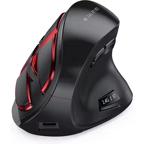 Jomaa Bluetooth+2.4G Wireless Vertical Mouse Rechargeable Quiet Click Ergonomic Mice for Laptop Comp