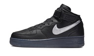 mens Air Force 1 Mid Qs, Black/Metallic Silver/Hyper Pi, 12