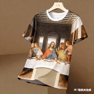 Unisex Christ Men's T-shirt for Men Clothing Casual Women T-shirt Tops Printed T-shirt Short-sleeve 