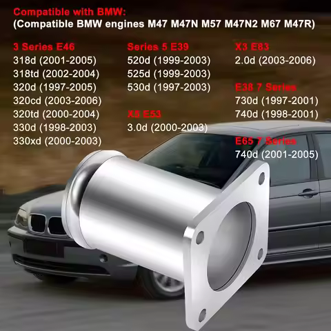 Car Aluminum EGR Valve Kit Replacement Pipe for BMW E46 E39 X5 E53 X3 E83 E38 E65 E46 318D 320D 330D