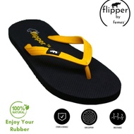 Best Product FLIPPER by FEMEZ men's women's flip-flops black yellow black yellow rubber slipper