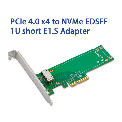PE34E PCIe 4.0 x4 to NVMe EDSFF 1U short E1.S Adapter
