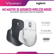LOGITECH MX MASTER 3S / MATER 3 WIRELESS BLUETOOTH MOUSE WITH QUIET CLICKS | 8000DPI | 7 BUTTONS | M