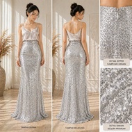 Adored - Belleza Long Flare Sequin Skirt ELEGAN 989