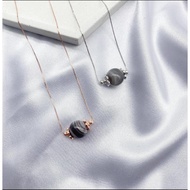 Botswana Agate Round Solitaire Necklace