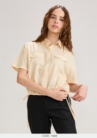 VERONIQA Shirt AM-H654 by AMILA Cottonเอ็มบรอยดรี้ แขนสั้น IGPU25-4