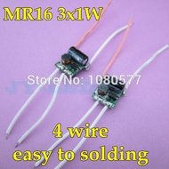 【Worth-Buy】 50pcs/lot 3x1w Mr16 Led Driver 3w Dc 12v Led Transformer 4 Wires Easy To Solding