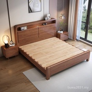 1.2m Bed Nordic Night Storage Silent Light Air Pressure Wooden Bed with Luxury Rechargeable Full Ten