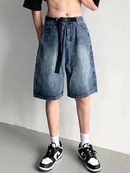 2023hot Y2K wanita musim panas Vintage Streetwear korea Denim seluar pendek pinggang tinggi lutut pa