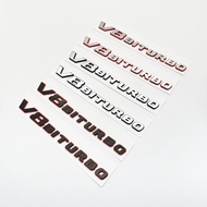 2Pcs New style Fender Trim V8 BITURBO Emblem Logo For Mercedes Benz AMG GT GT63 GTS E500 GLC63 GTR E