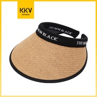 Kkv Dylee&amp;Lylee·Topi Jerami Kontras Hitam/Topi Visor Lipat Wanita