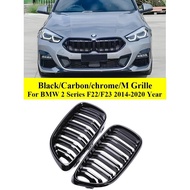 Front Bumper Kidney Carbon Fiber Grill Cover For BMW 2 Series F22 F23 Radiator Racing Grille 2014-20