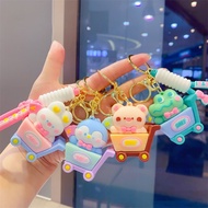 GANTUNGAN Cute keychain stroller keychain Push basket keychain Cute keychain keychain