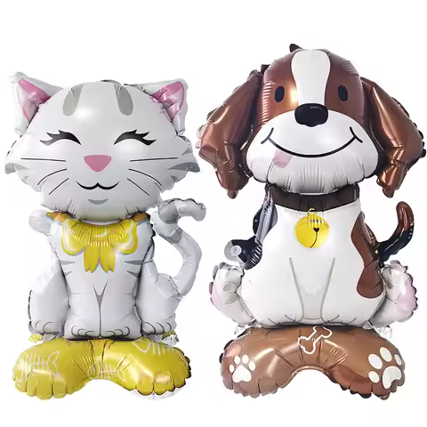 Standing Animal Balloon Cute Cartoon Dog Cat Balloon Children Birthday Party Decoration Supplies Boy