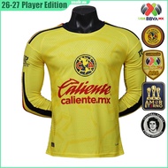 【Player Version】 S-4XL Men's Long Sleeve America 26-27 Home 26-27 Club Américas Home and Away Thai V