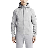 100% Original -  Nike AW77 Fleece Full Zip Mens Hoodie - Grey
