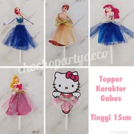 (1pc) Topper kue karakter styrofoam - topper frozen elsa anna hellokitty ariel aurora