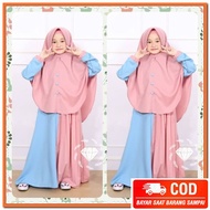 Gamis Veil Set Syari Aymara Wolfis Robe Niqob Purdah Teenagers Ana GW101 Gamis Children Syari Bergo 