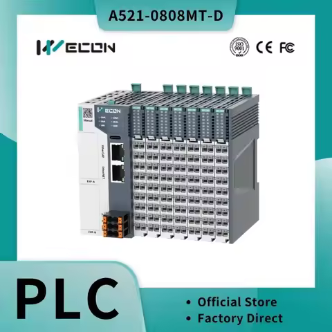 Wecon EtherCAT card type PLC A500 series A521-0808N-D 24VDC power, high speed transistor output, sup