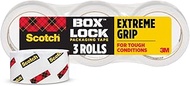 Scotch Box Lock Packaging Tape, 3 Rolls, 1.88 in x 54.6 yd, Extreme Grip, Sticks Instantly to Any Bo