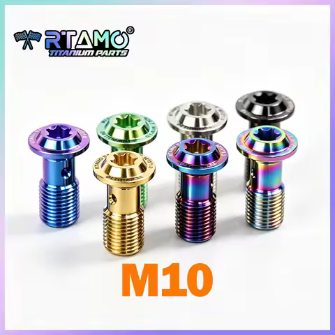 RTAMO Titanium Banjo Bolt M10X1.0P/1.25P Single Hole Brake Caliper Master Cylinder Bolt