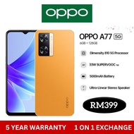 [OPPO MALAYSIA] OPPO A77 5G Smartphone | 6GB RAM + 128GB ROM l 33W SuperVOOC Flash Charge l 5000mAh bateri-1 tahun OPPO MALAYSIA waranti