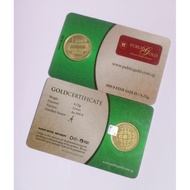 1 Dinar Public Gold Card Cert jenis timbul gold 999.9