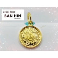 916 GOLD HIBISCUS FLOWER PENDANT/LOKET BUNGA RAYA EMAS 916-10TGN10