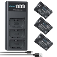 Artman 3-Pack 2750mAh LP-E6 LP-E6N Batteries and 3-Slot LCD Charger Compatible With Canon EOS R6 R5 