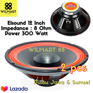 1 Set Full Range Speaker bass 12" Speaker Elsound 12 FR Inch 300 Watt Woofer RED Original [Pengirima