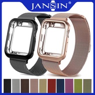 Case+Milanese สายรัดข้อมือสแตนเลสสำหรับ Apple Watch 41mm 45mm สายนาฬิกา 38 มม. 40 มม. 42 มม. 44 มม.