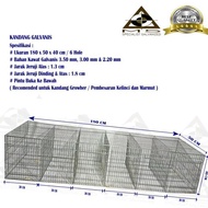 Kandang Kelinci Galvanis - Pembesaran / Growher ( 180.50.40 / 6 Hole )